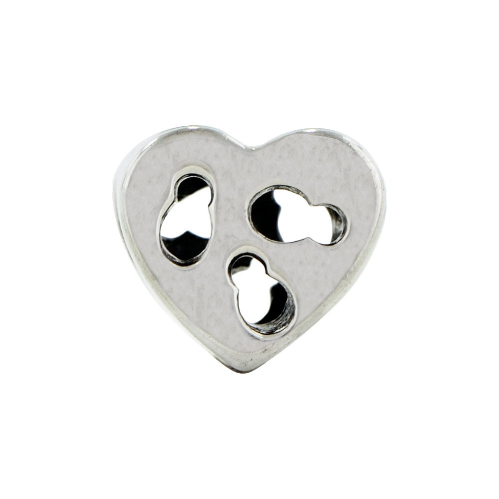 Sterling Silver Reflections Kids Cut-out Heart Bead