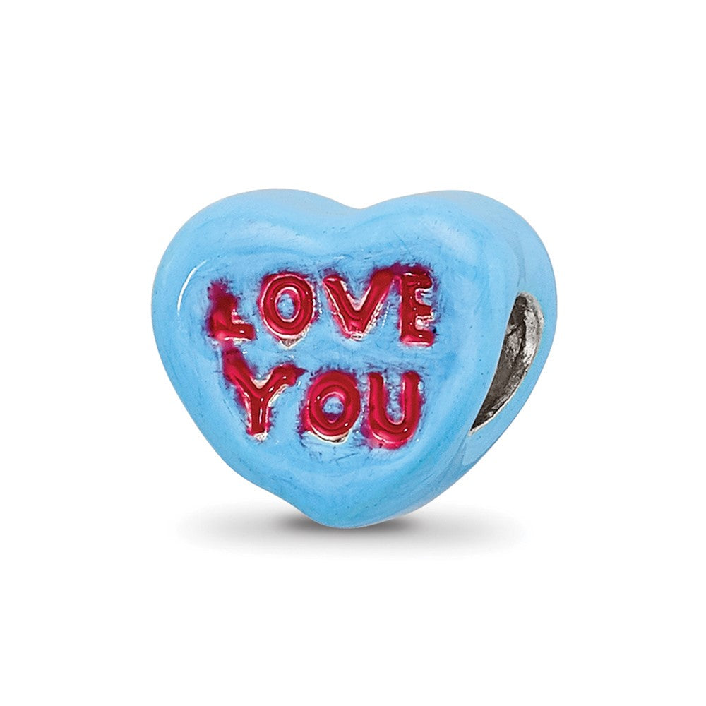 Sterling Silver Reflections Kids Love You Enameled Heart Bead