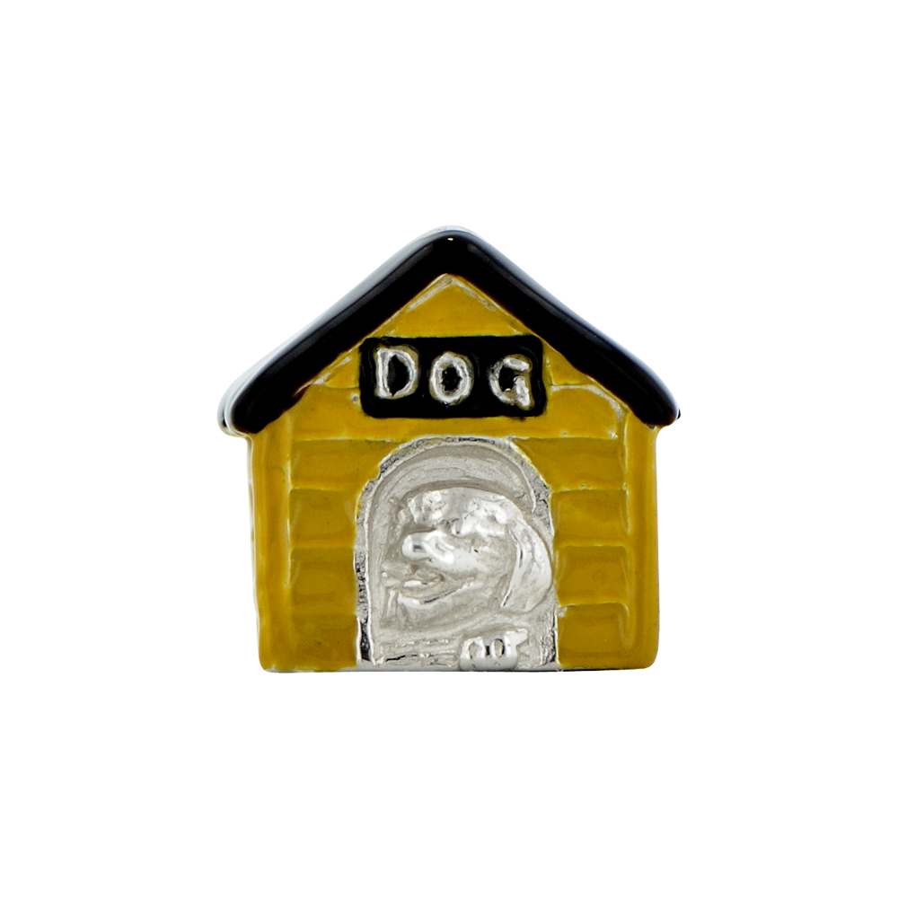 Sterling Silver Reflections Enameled Dog House Bead