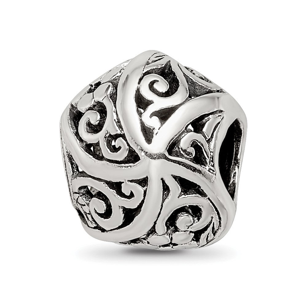 Sterling Silver Reflections Flowers & Vines Bali Bead