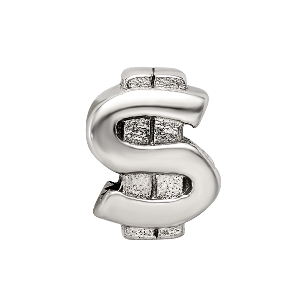 Sterling Silver Reflections Dollar Sign Bead