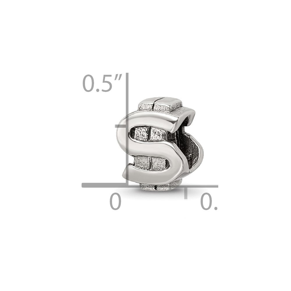 Sterling Silver Reflections Dollar Sign Bead