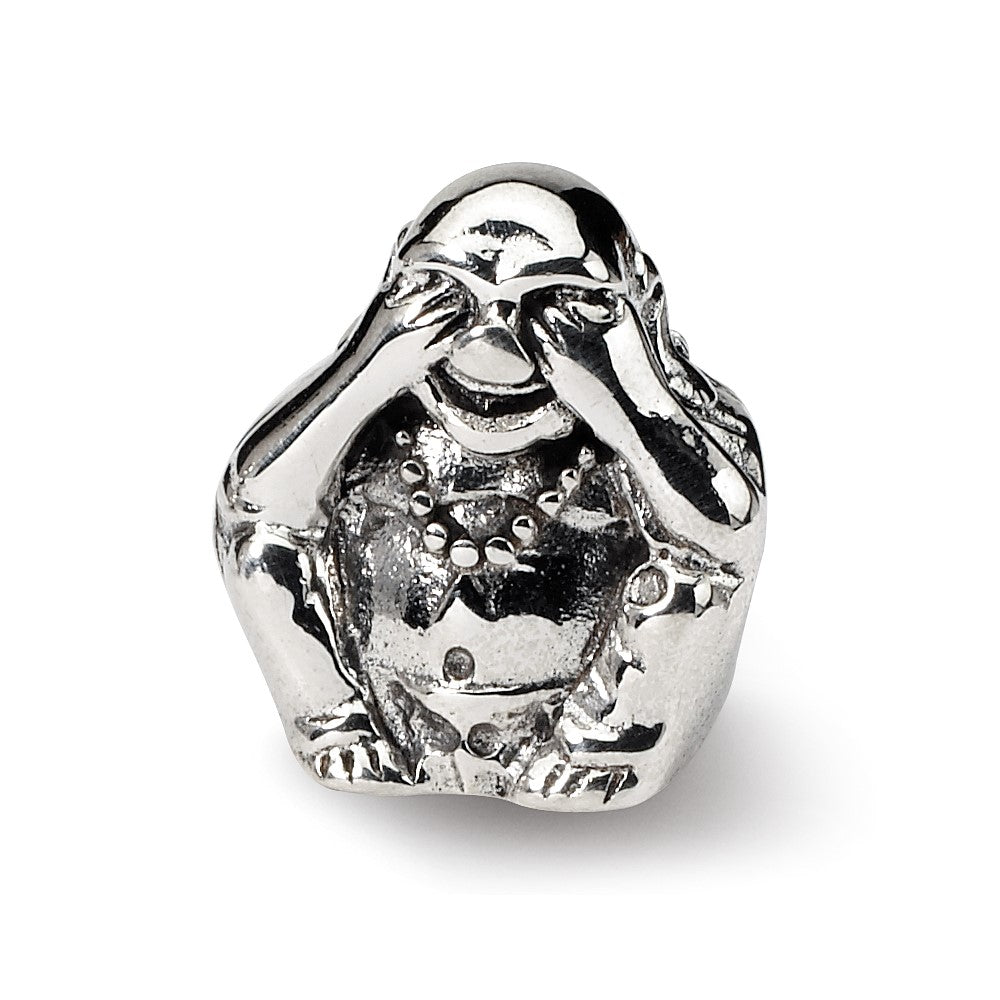 Sterling Silver Reflections See No Evil Buddha Bead