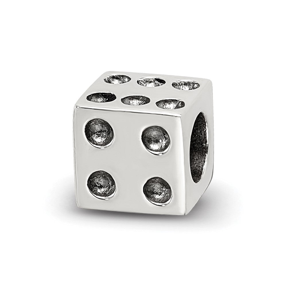 Sterling Silver Antique Reflections Dice Bead