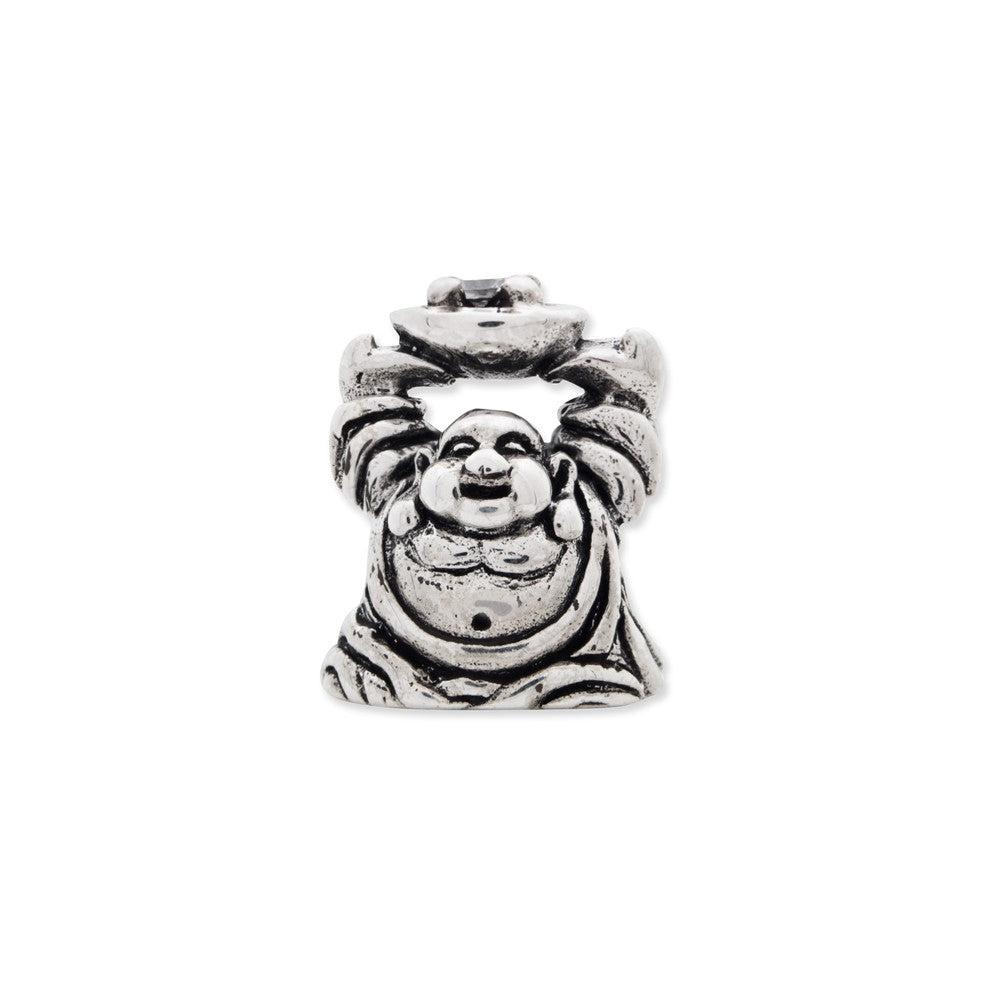 Sterling Silver Reflections CZ Buddha Bead