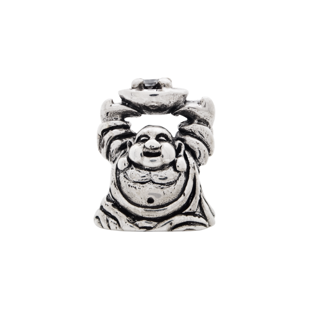 Sterling Silver Reflections CZ Buddha Bead