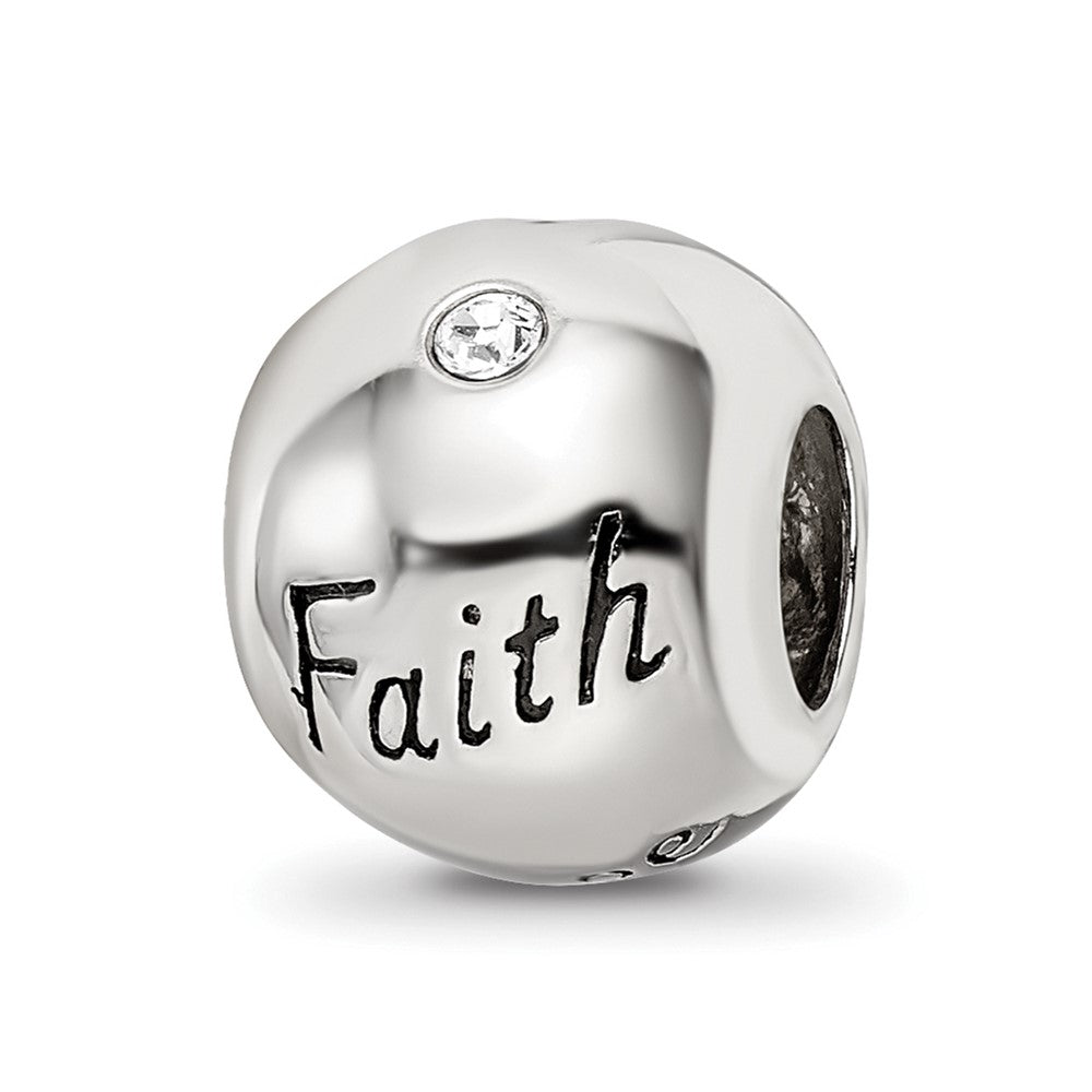 Sterling Silver Reflections Enamel Crystal FAITH HOPE LOVE Bead