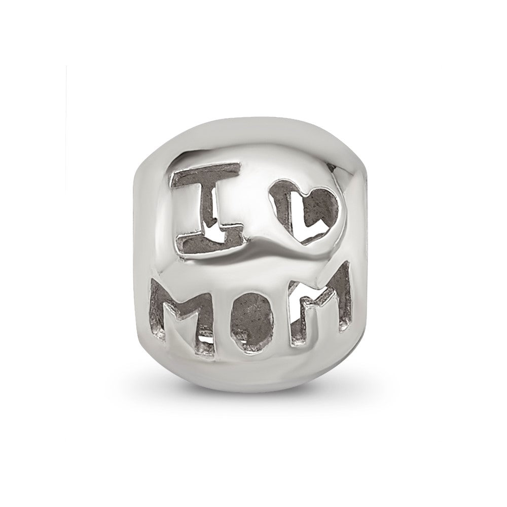 Sterling Silver Reflections Cutout I Heart Mom Bead