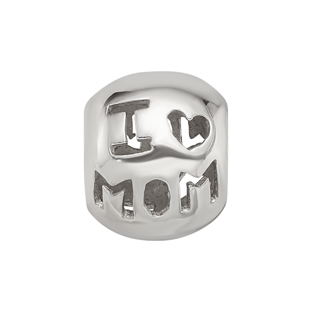 Sterling Silver Reflections Cutout I Heart Mom Bead