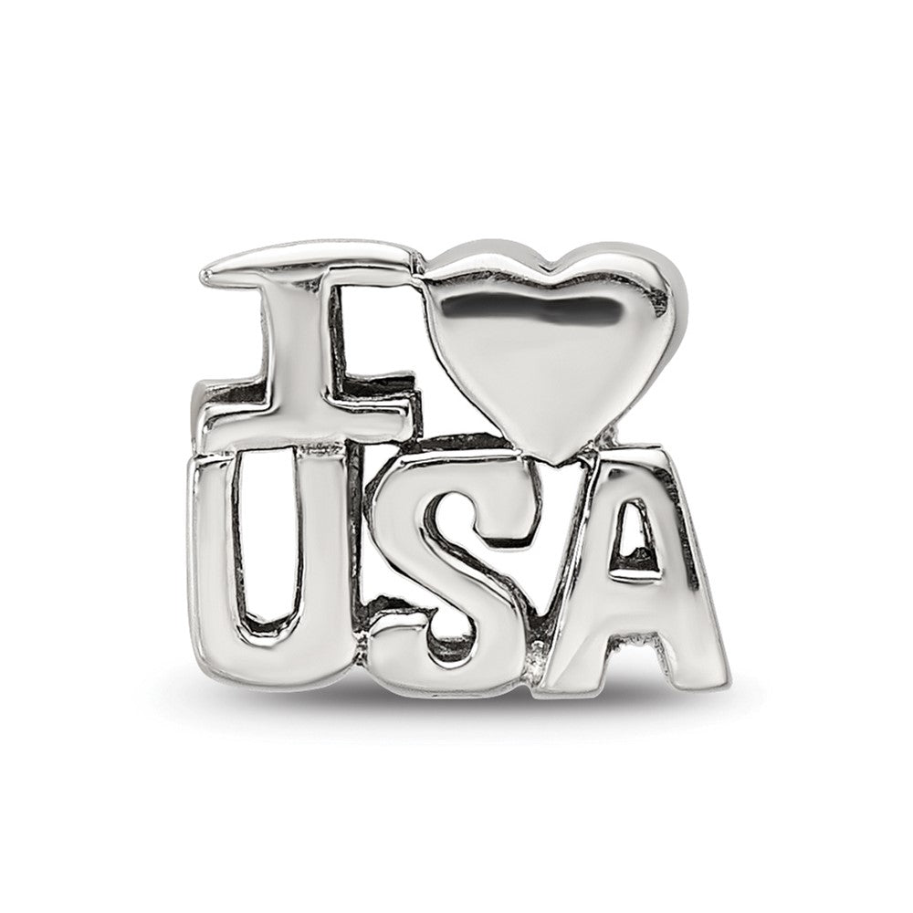 Sterling Silver Reflections I HEART USA Bead