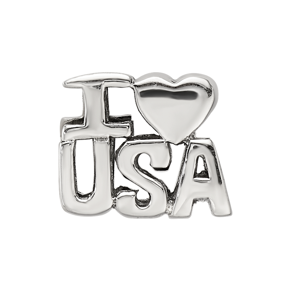 Sterling Silver Reflections I HEART USA Bead