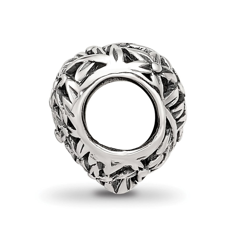 Sterling Silver Reflections Filigree Flower Heart Bead