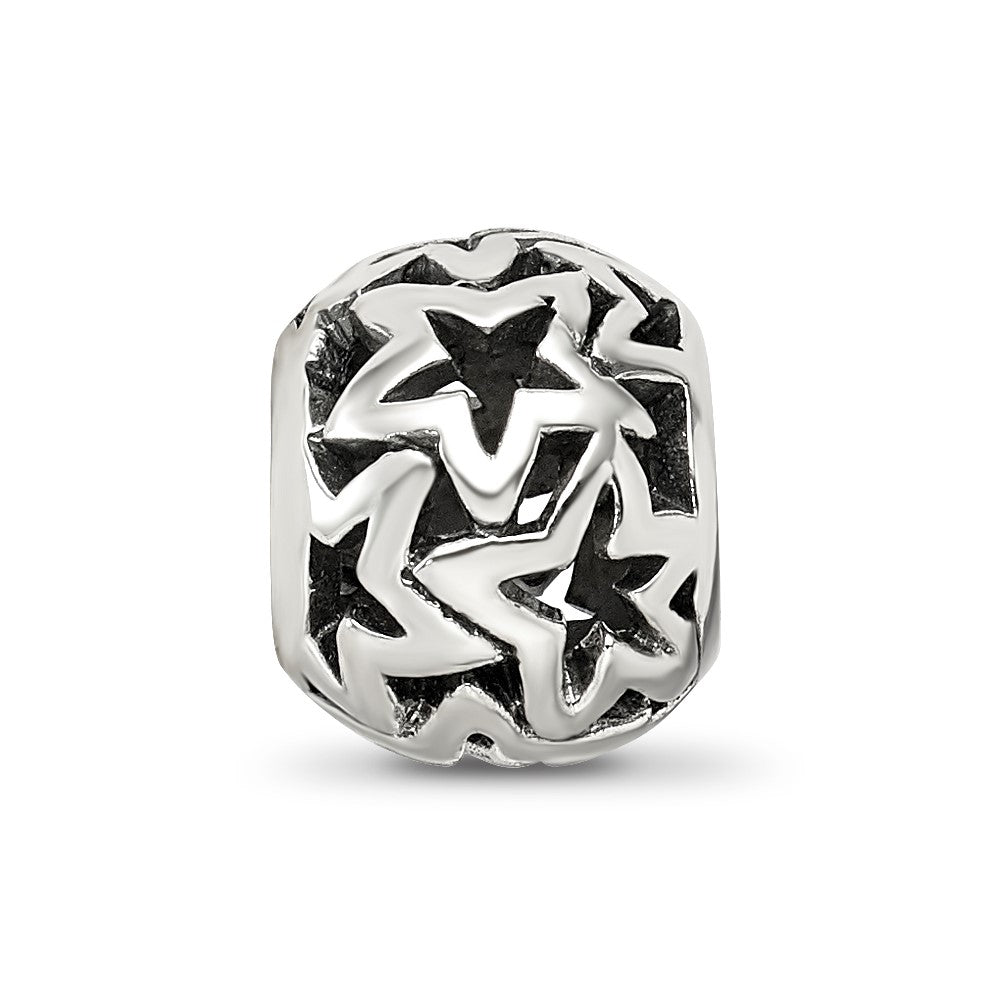 Sterling Silver Reflections Cutout Stars Bead