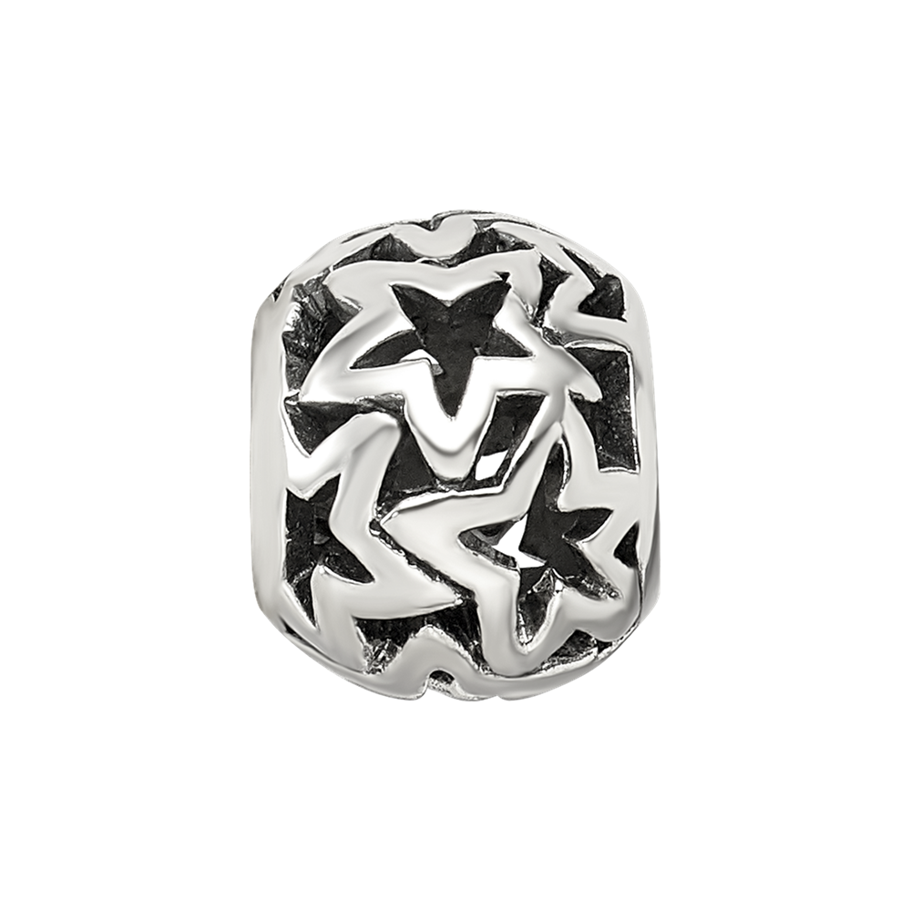 Sterling Silver Reflections Cutout Stars Bead