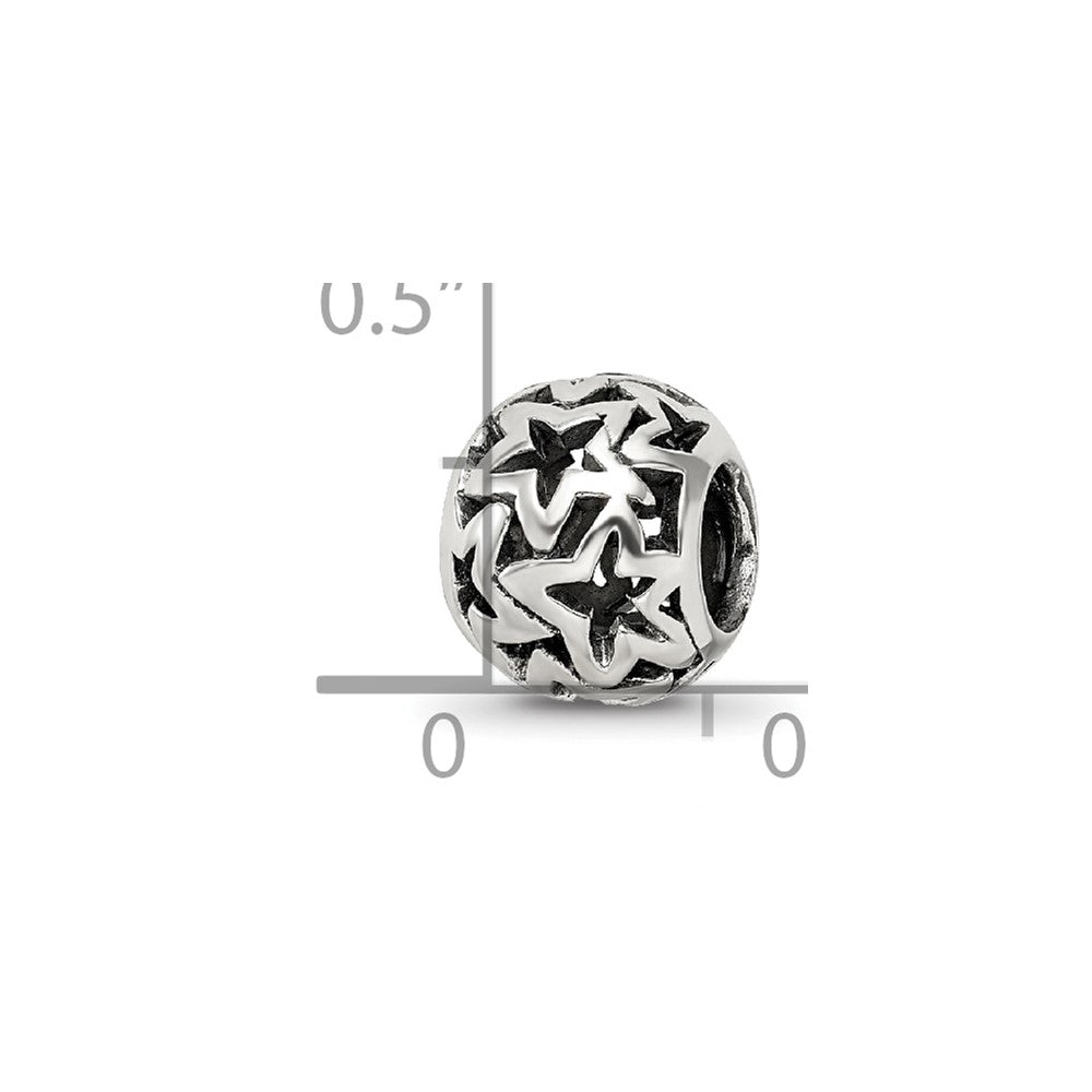 Sterling Silver Reflections Cutout Stars Bead