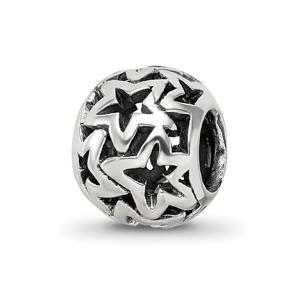 Sterling Silver Reflections Cutout Stars Bead