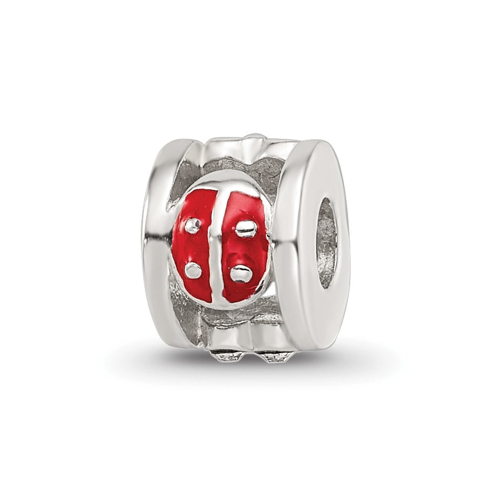 Sterling Silver Reflections Enamel Preciosa Crystal Ladybug Kids Bead