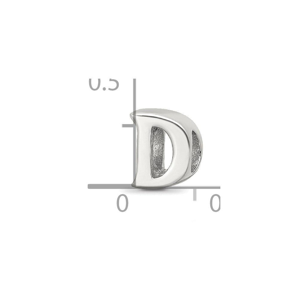 Sterling Silver Reflections Letter D Bead