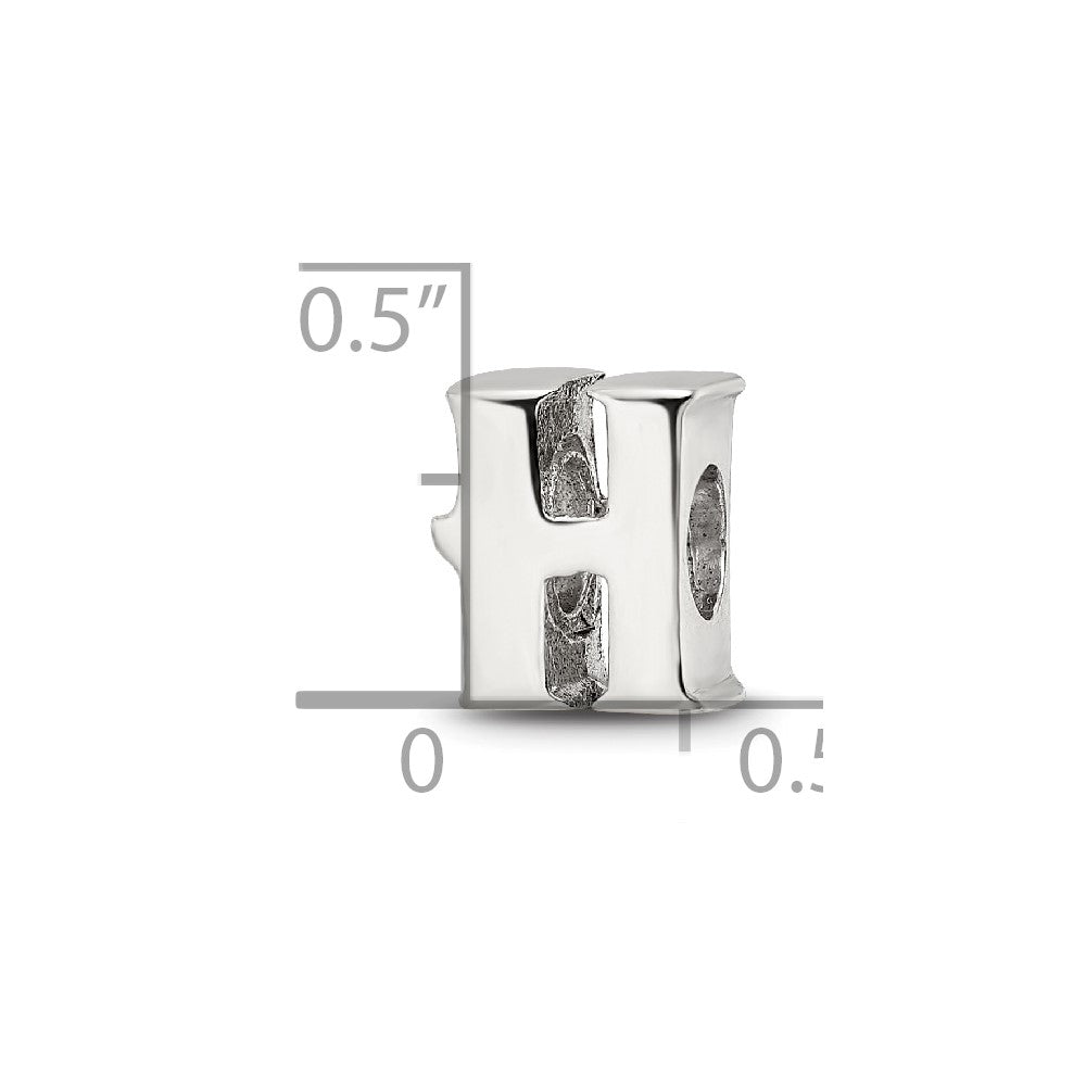 Sterling Silver Reflections Letter H Bead