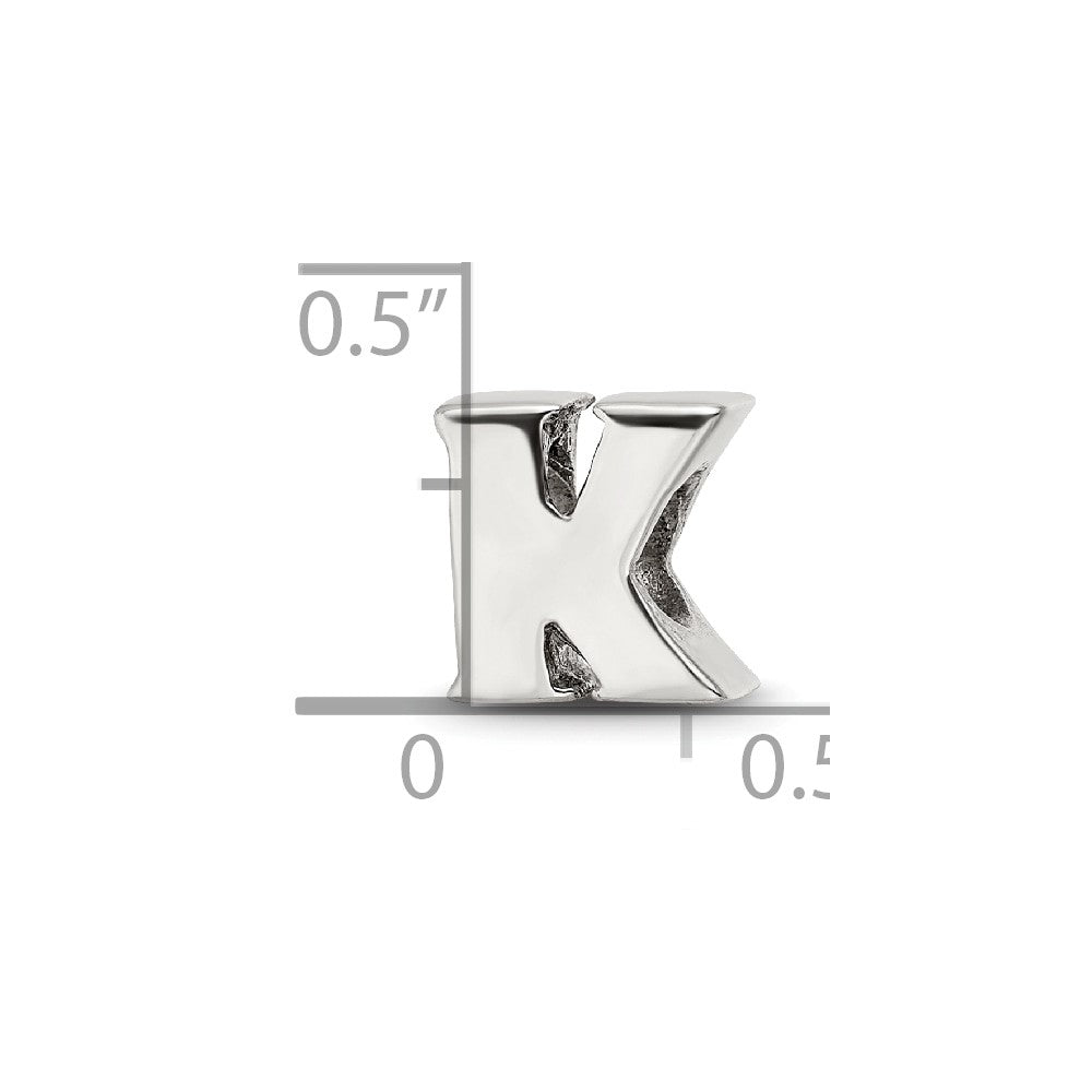 Sterling Silver Reflections Letter K Bead