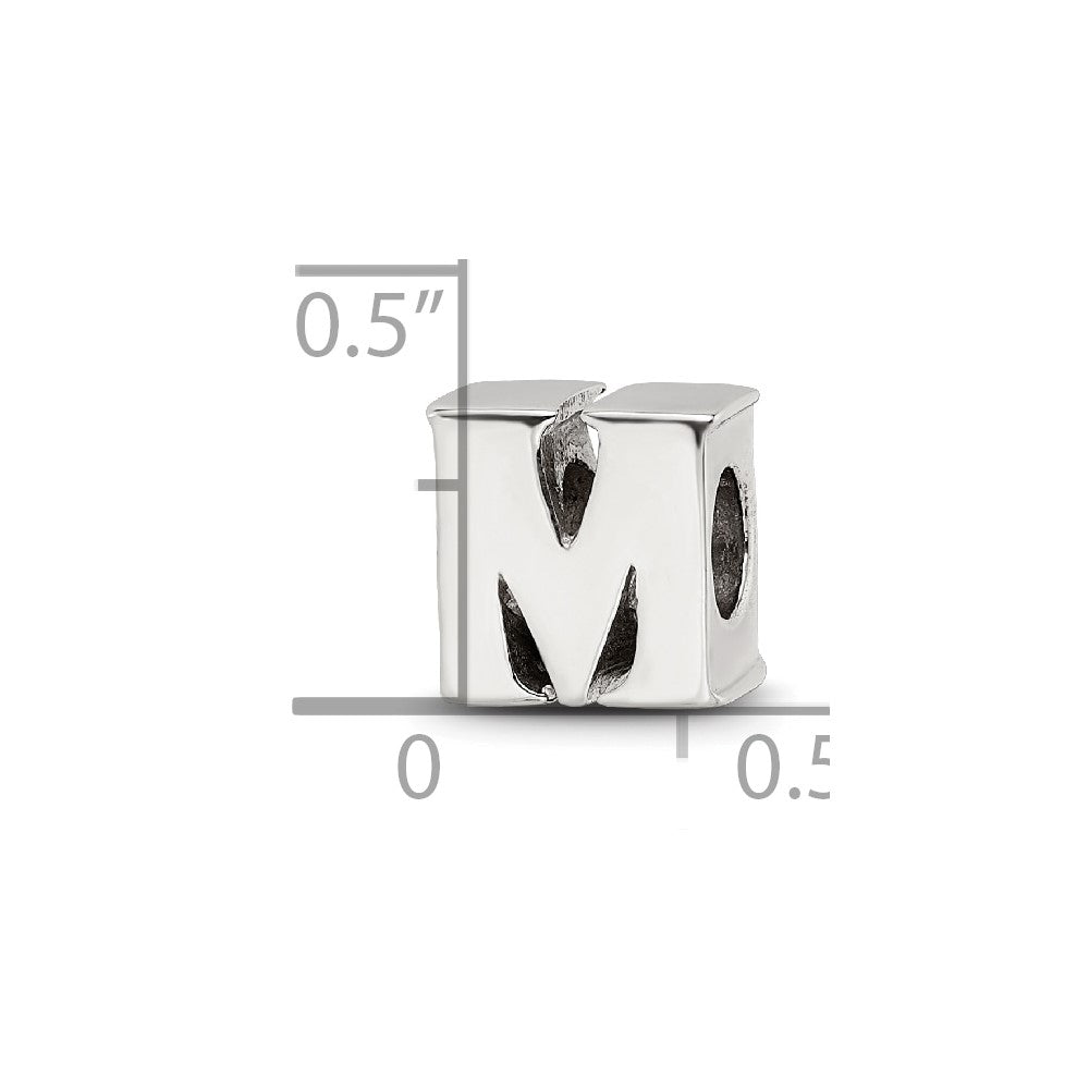 Sterling Silver Reflections Letter M Bead