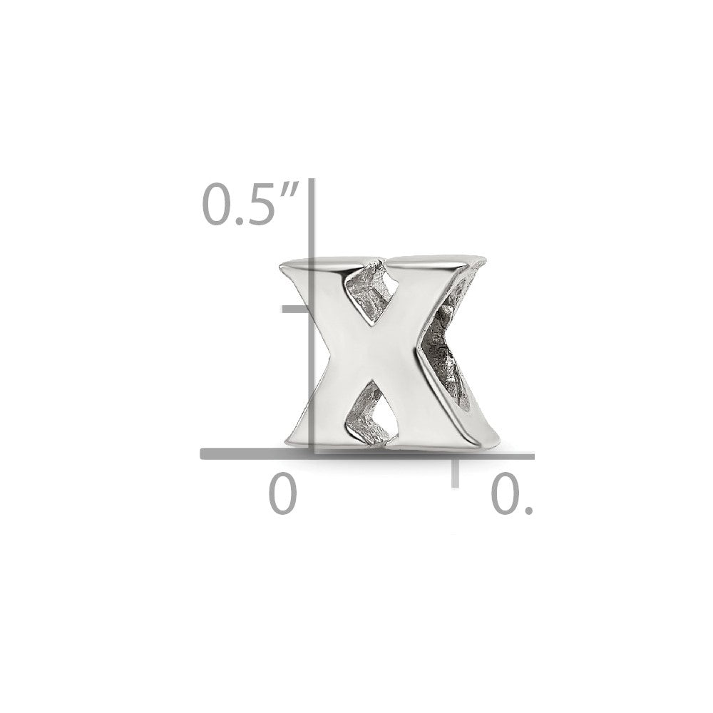 Sterling Silver Reflections Letter X Bead