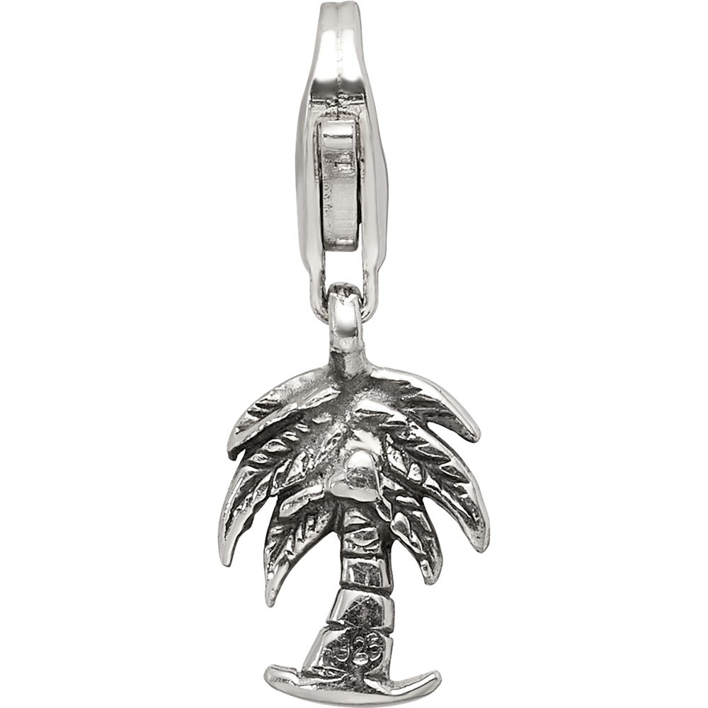 Sterling Silver Reflections Palm Tree Click-on for Bead