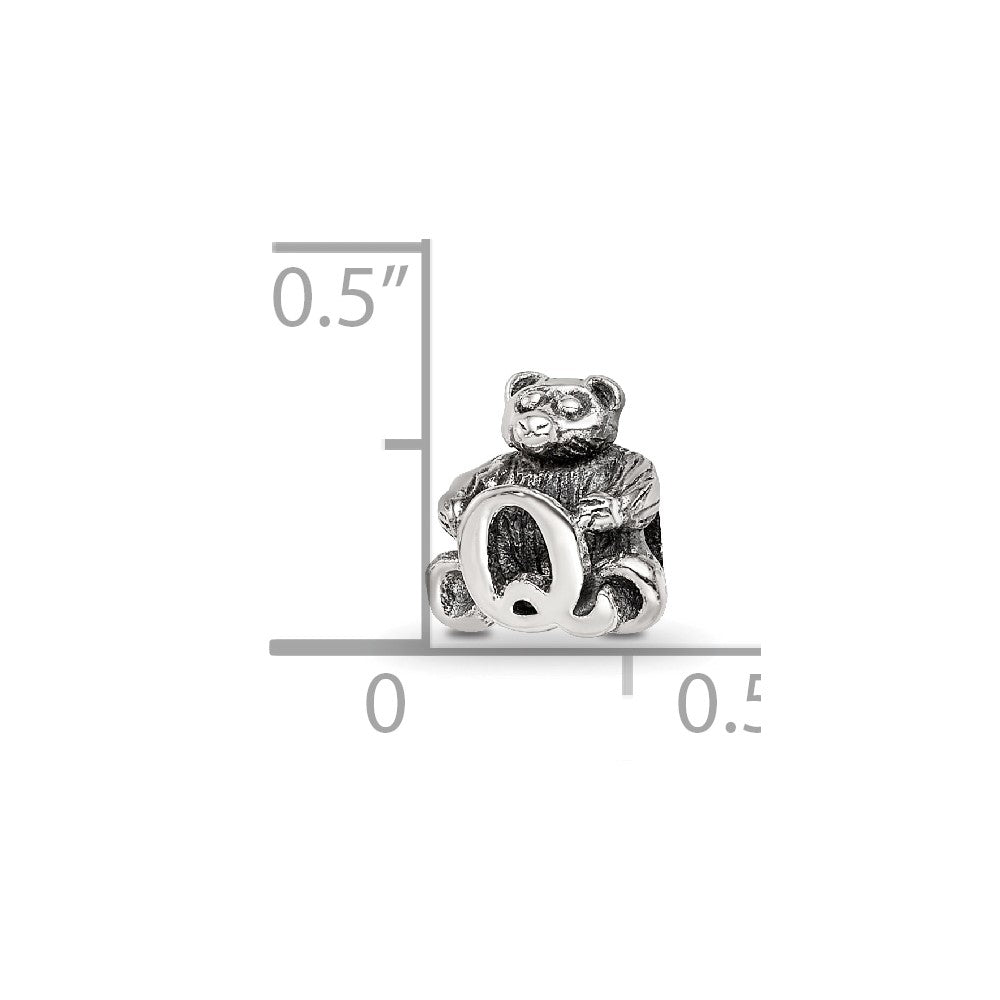 Sterling Silver Reflections Kids Letter Q Bead