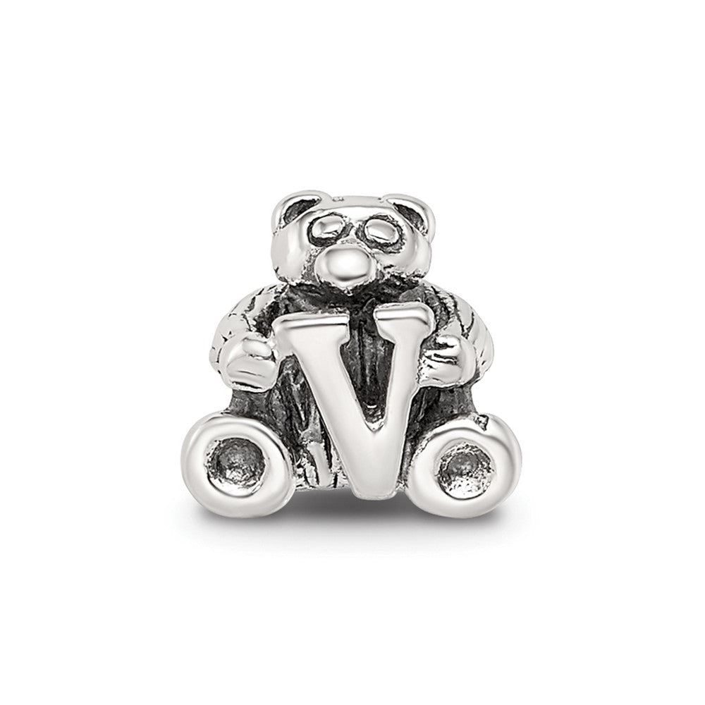 Sterling Silver Reflections Kids Letter V Bead