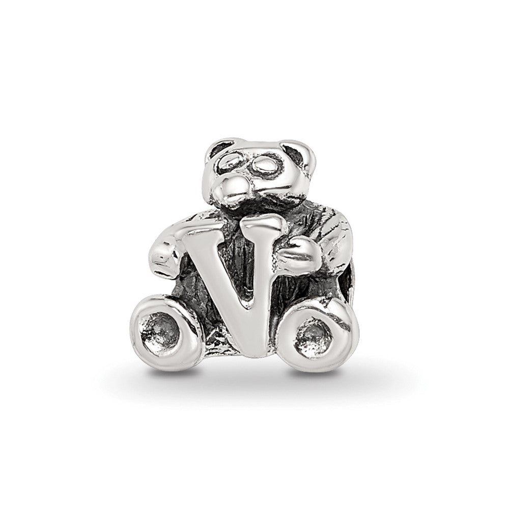 Sterling Silver Reflections Kids Letter V Bead