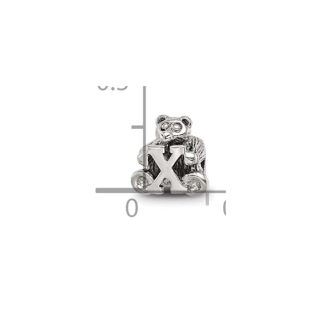 Sterling Silver Reflections Kids Letter X Bead