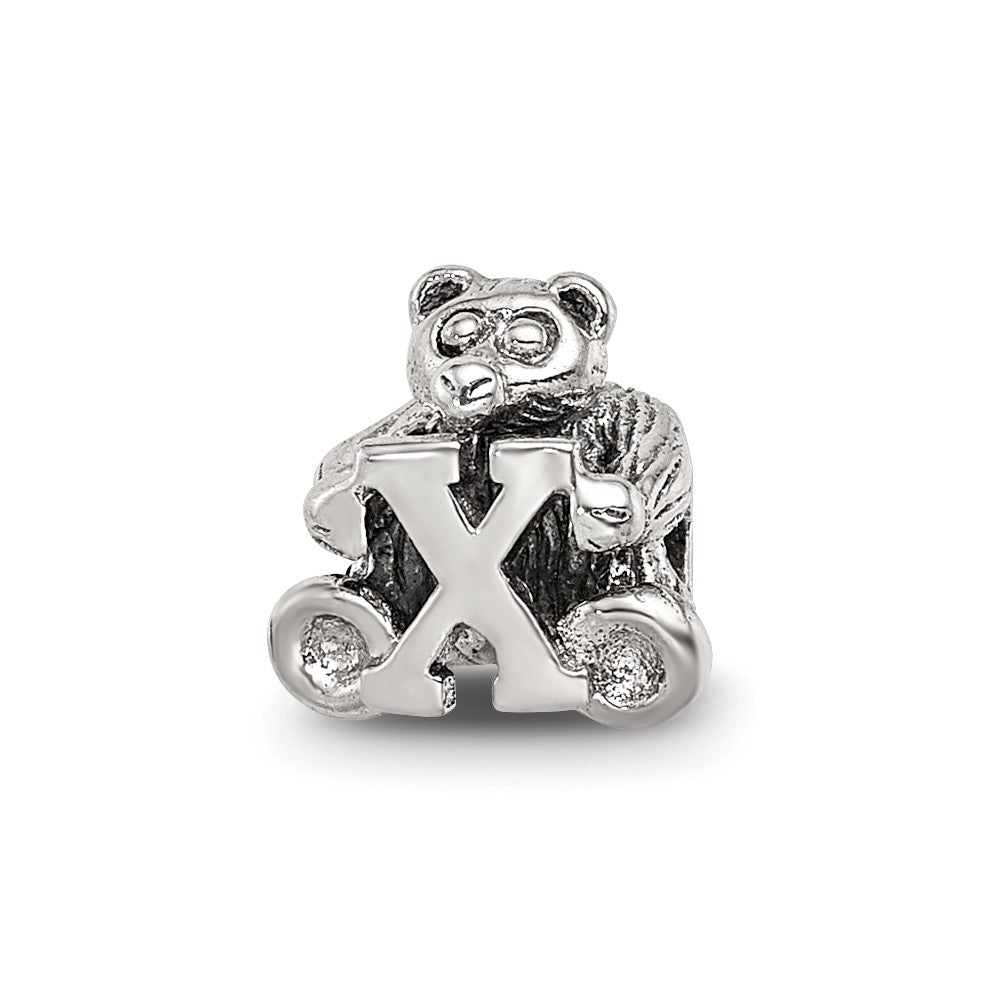 Sterling Silver Reflections Kids Letter X Bead