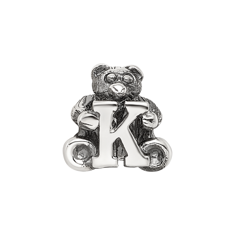 Sterling Silver Reflections Kids Letter K Bead