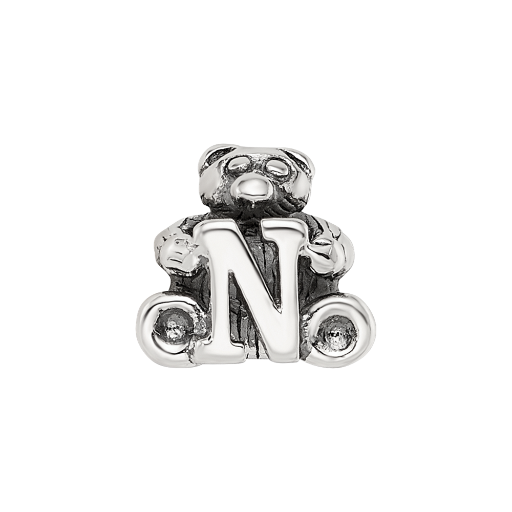 Sterling Silver Reflections Kids Letter N Bead