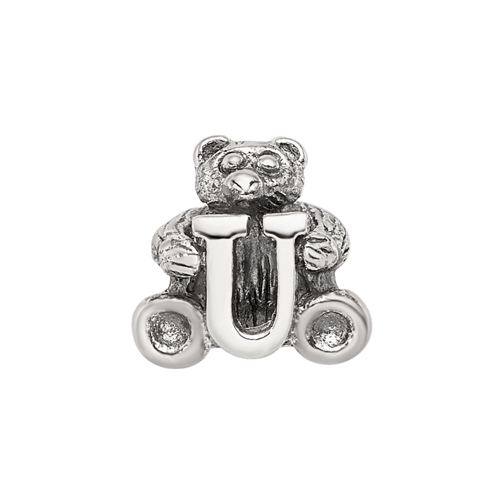 Sterling Silver Reflections Kids Letter U Bead