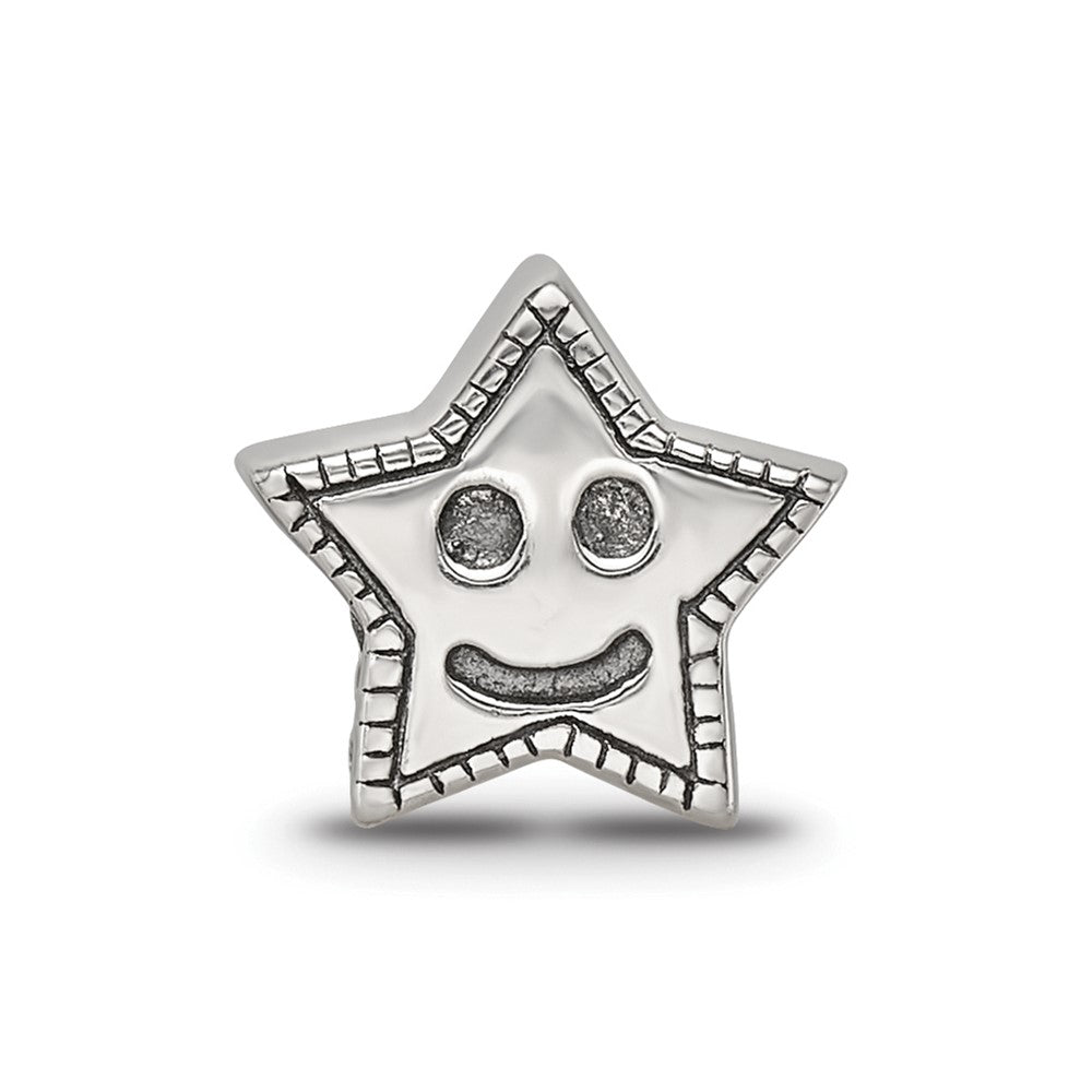 Sterling Silver Reflections Kids Smiley Star Bead