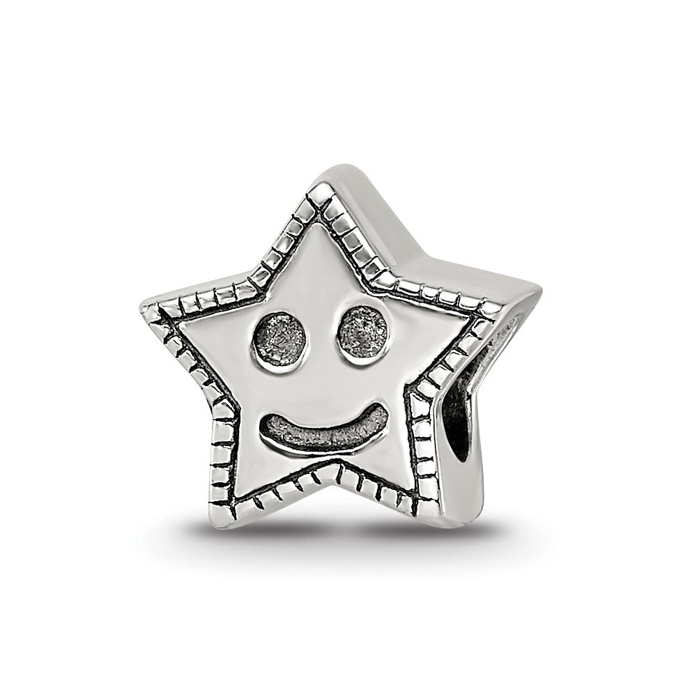 Sterling Silver Reflections Kids Smiley Star Bead