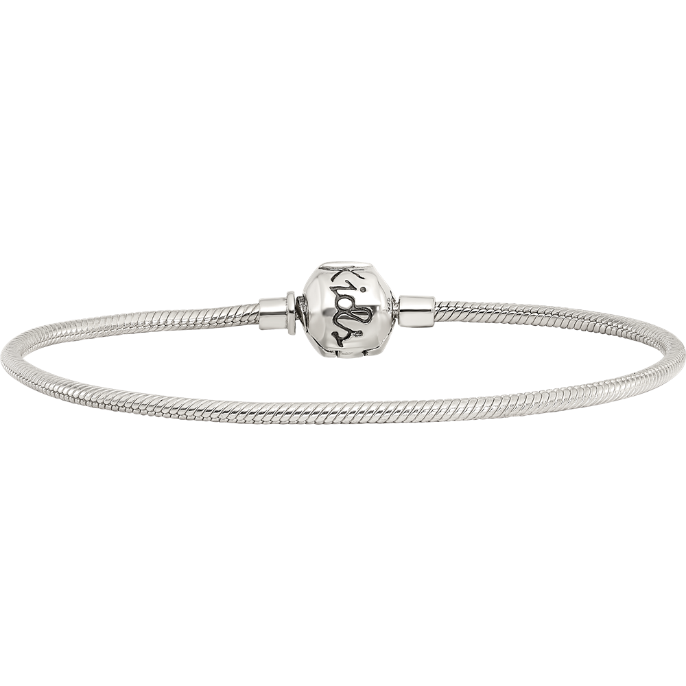 Sterling Silver 20cm Reflections Kids Hinged Clasp Bead Bracelet