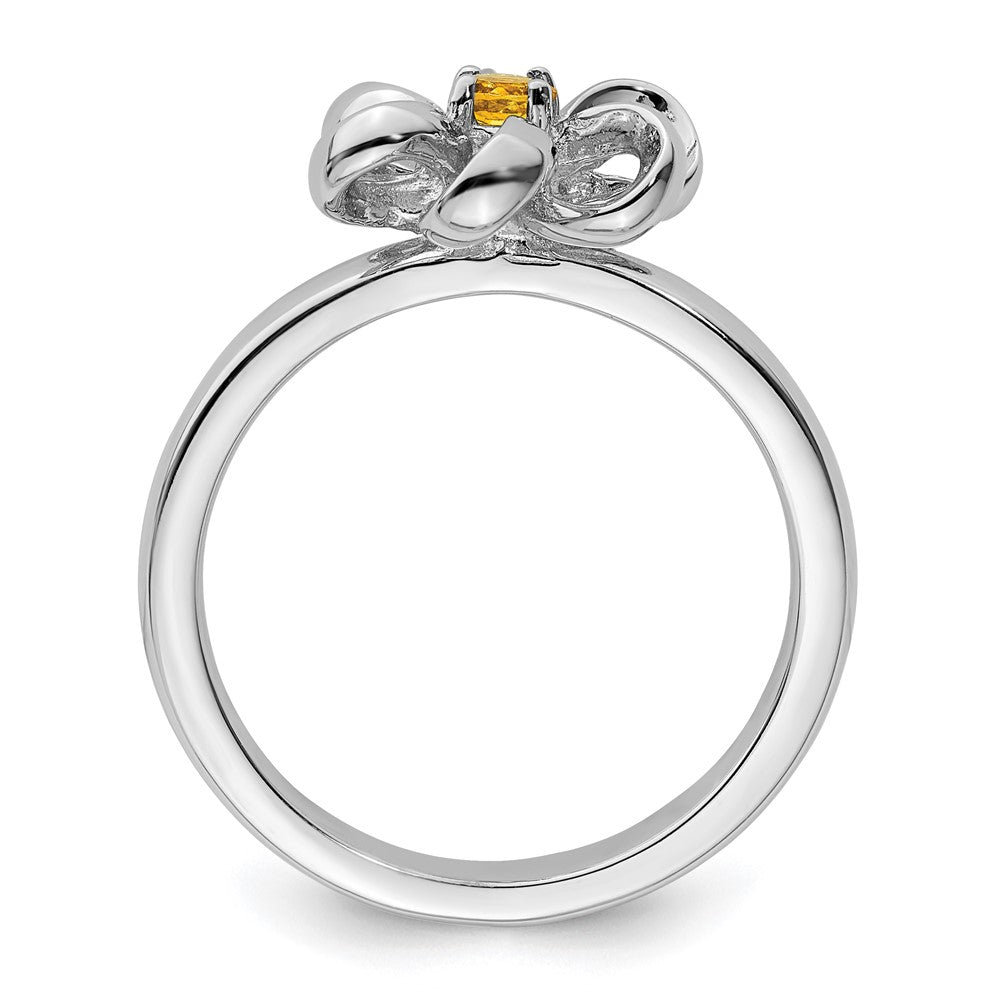 Sterling Silver Stackable Expressions Polished Citrine Flower Ring