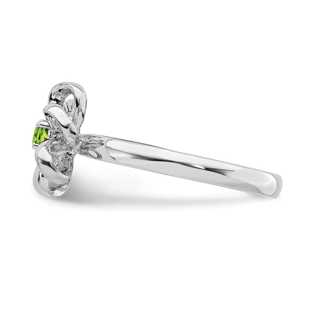 Sterling Silver Stackable Expressions Polished Peridot Flower Ring