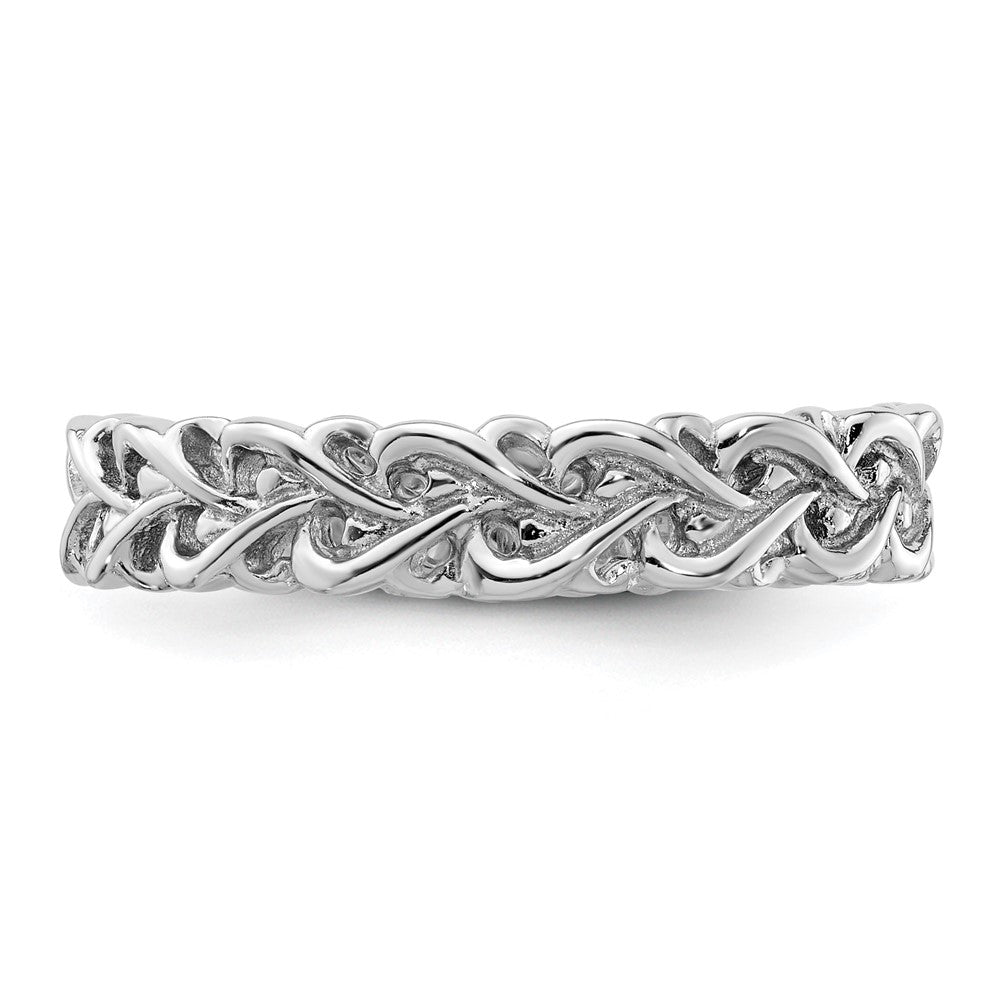 Sterling Silver Stackable Expressions Polished Intertwined Heart Ring