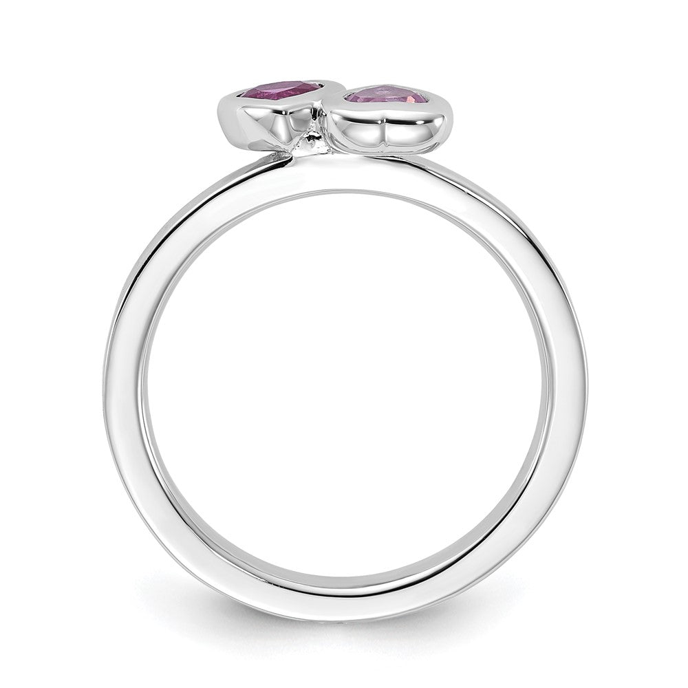 Sterling Silver Stackable Expressions Created Ruby & Pink Sapphire Heart Ring