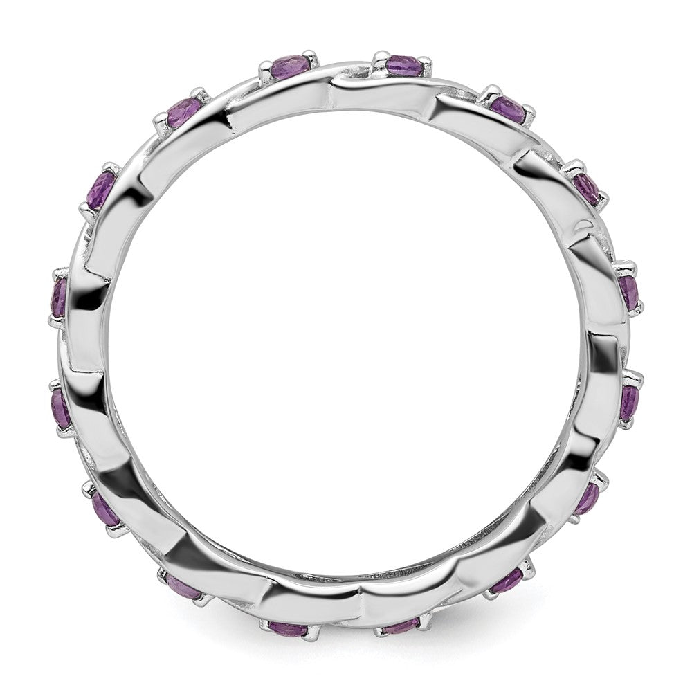 Sterling Silver Stackable Expressions Amethyst Ring