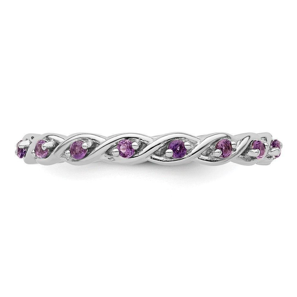 Sterling Silver Stackable Expressions Amethyst Ring