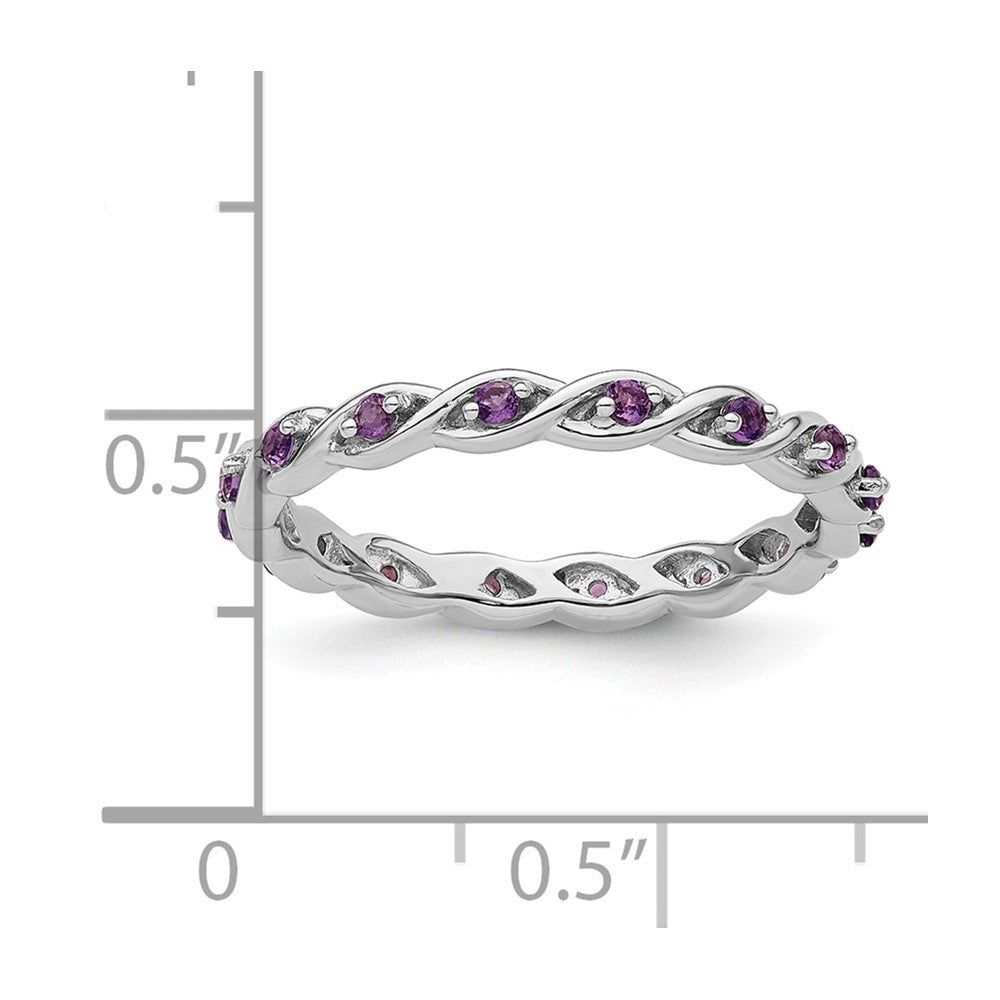 Sterling Silver Stackable Expressions Amethyst Ring