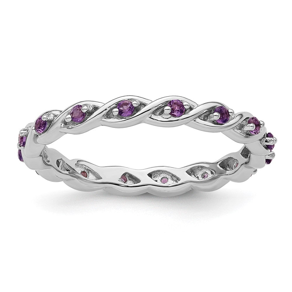 Sterling Silver Stackable Expressions Amethyst Ring