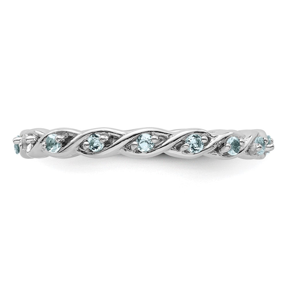 Sterling Silver Stackable Expressions Aquamarine Ring