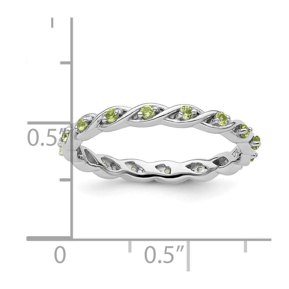 Sterling Silver Stackable Expressions Peridot Ring