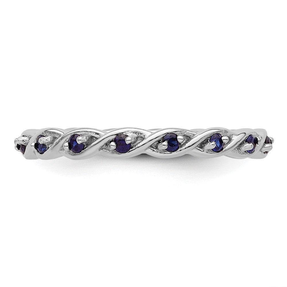 Sterling Silver Stackable Expressions Created Sapphire Ring