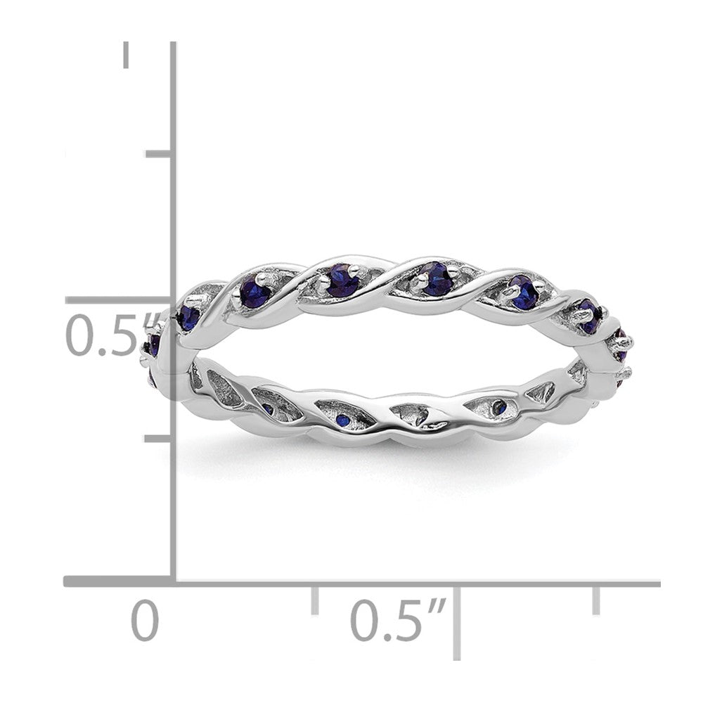 Sterling Silver Stackable Expressions Created Sapphire Ring